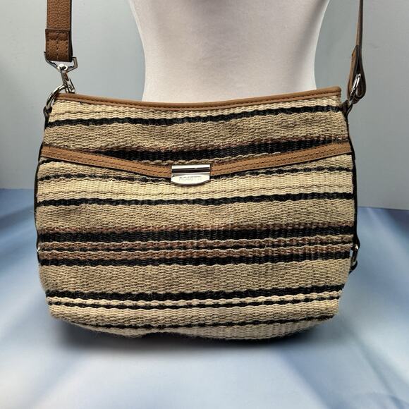 Rosetti Handbags - Rosetti Crossbody Womens Handbag Purse Adjustable Woven‎ Brown Earth Tones New